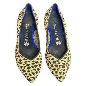 Rothy's The Point Retired Leopard Sz 8 Boho Print Flats Slip‎ On Shoes Women's